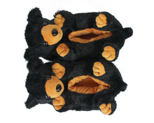 Load image into Gallery viewer, Pair of Black Bear Slippers top view
