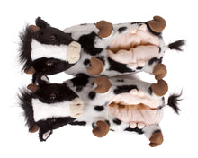 Load image into Gallery viewer, Pair of Cow Slippers top view
